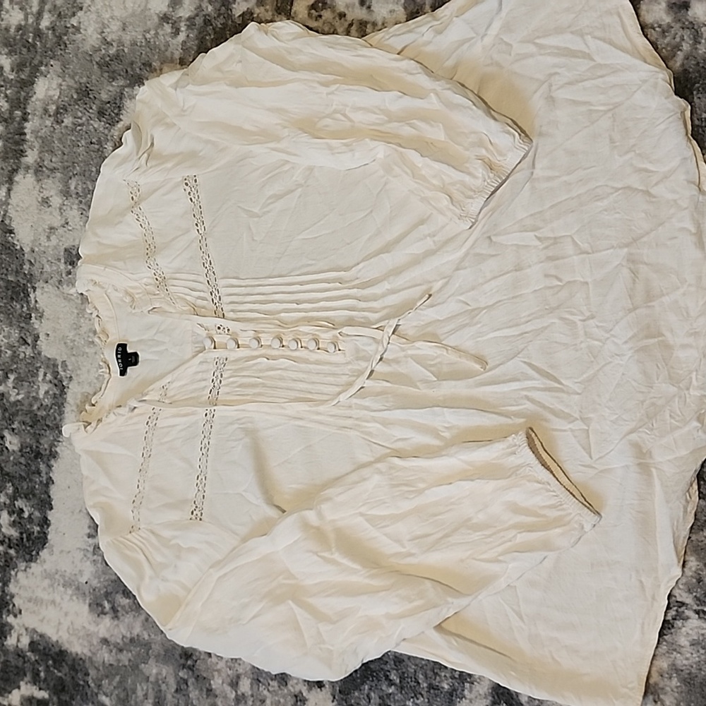 Torrid Cream Button-Front Blouse